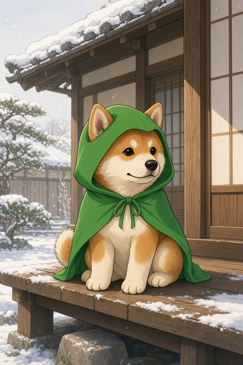 Young Hachiko in winter