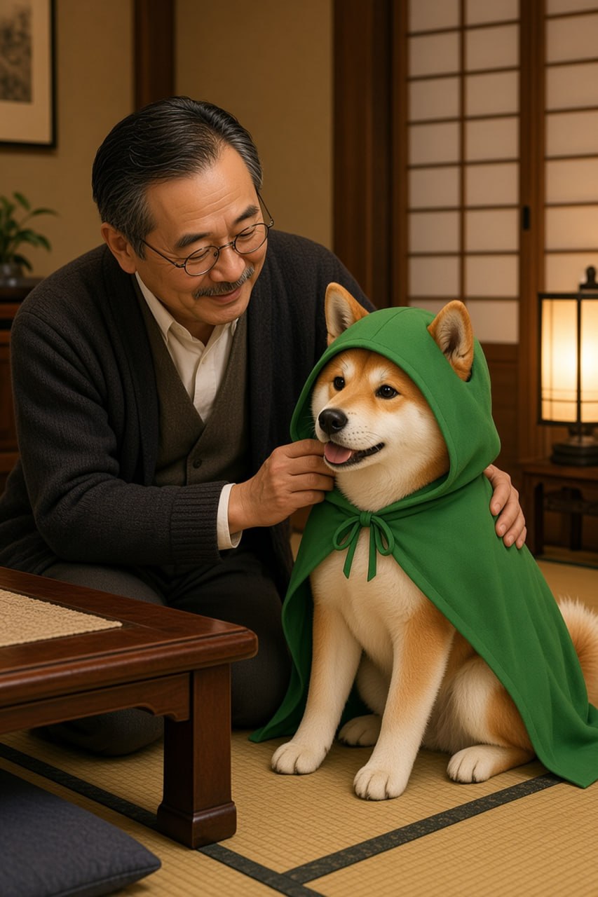 Hachiko with Professor Ueno